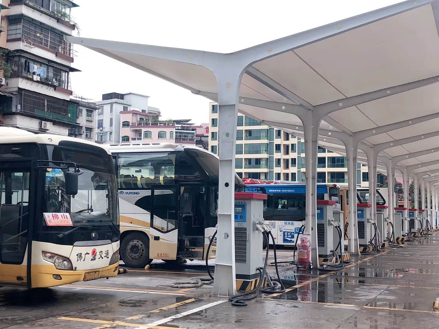 Electric car parking shed