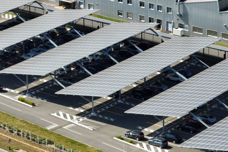 Solar panels parking